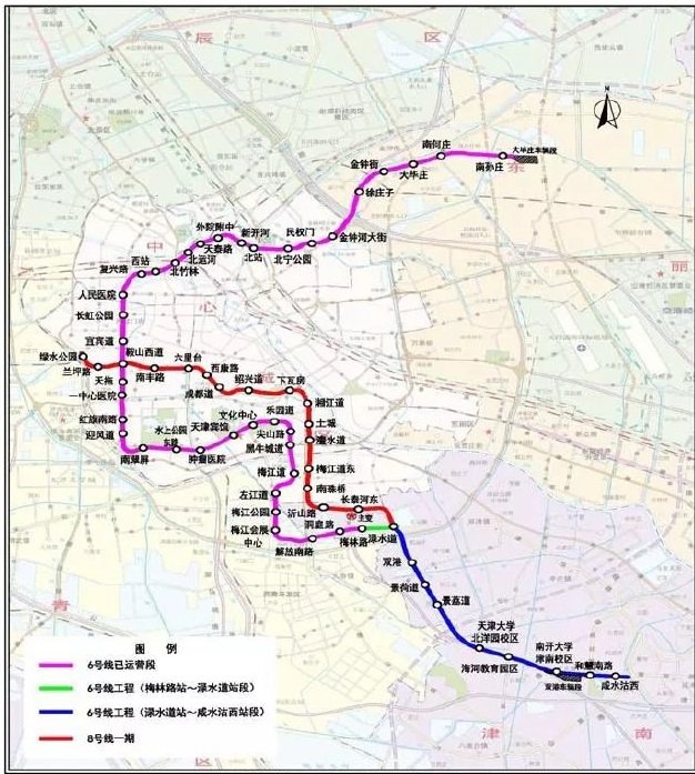 天津地铁12号线最新线路图